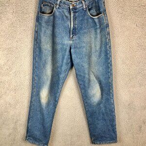 LL Bean Jeans Mens 34x30 Blue Medium Wash Green Fleece Lined Thermal 90s Classic